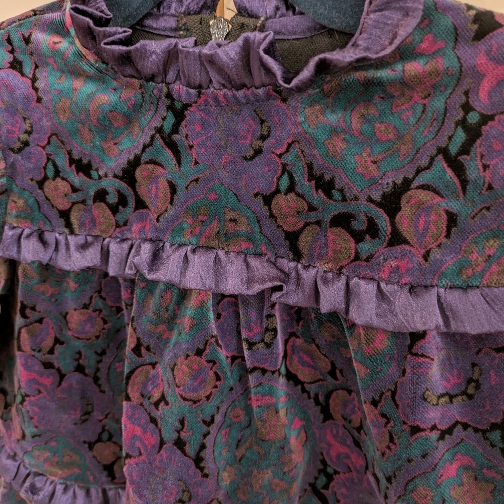 Dark Whimsical Vintage Velvet Dress - Picture 2 of 4